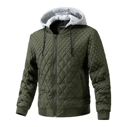 Diamond Quilted Bomber Hoodie