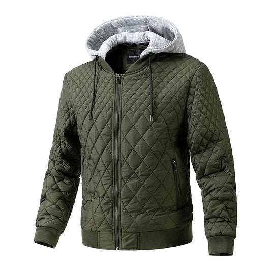 Diamond Quilted Bomber Hoodie
